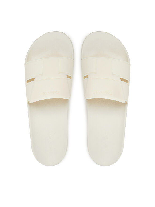 Calvin Klein Παντόφλες Calvin Klein Pool Slide Double T HM0HM01752 Λευκό