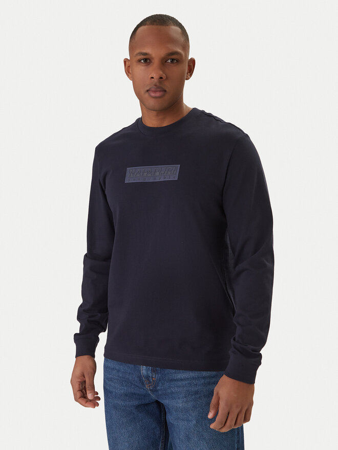 Napapijri Napapijri Longsleeve S-Box Logo NP0A8BC5 Dunkelblau Regular Fit