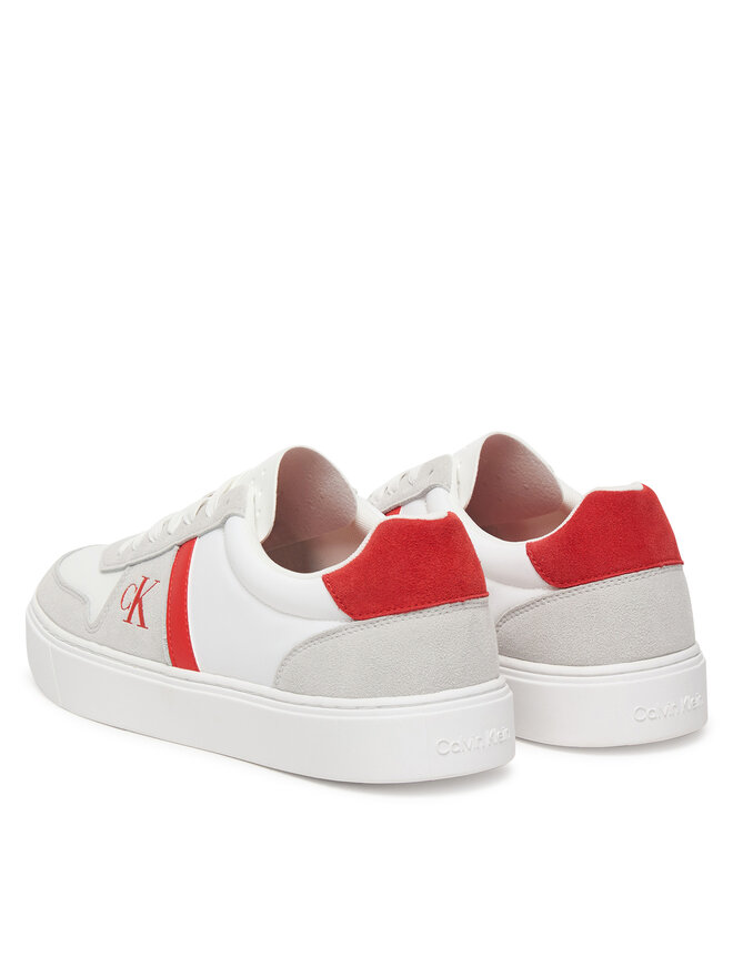 Calvin Klein Sneakers Calvin Klein Mixed Texture Lace Up Cupsole Trainers YM0YM01395 Weiß