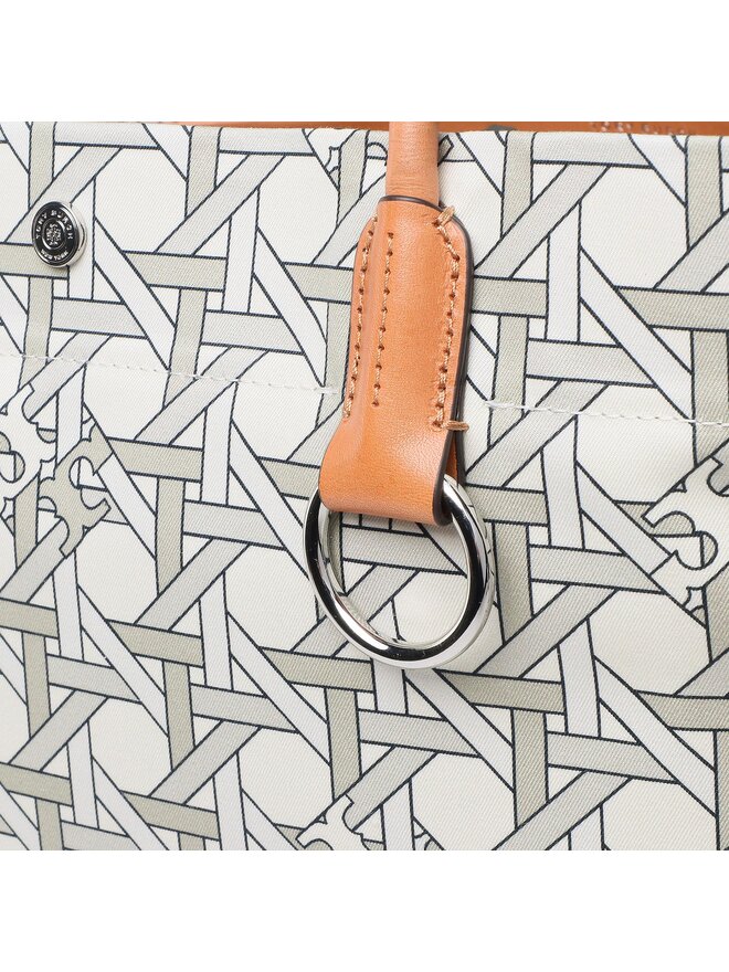 Tory Burch Torebka Tory Burch Canvas Basketweave Tote 139623 Beżowy