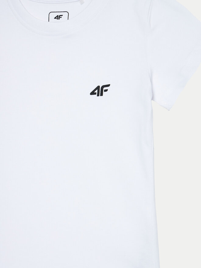 4F 4F Marškinėliai 4FJWMM00TTSHF1658 Balta Slim Fit