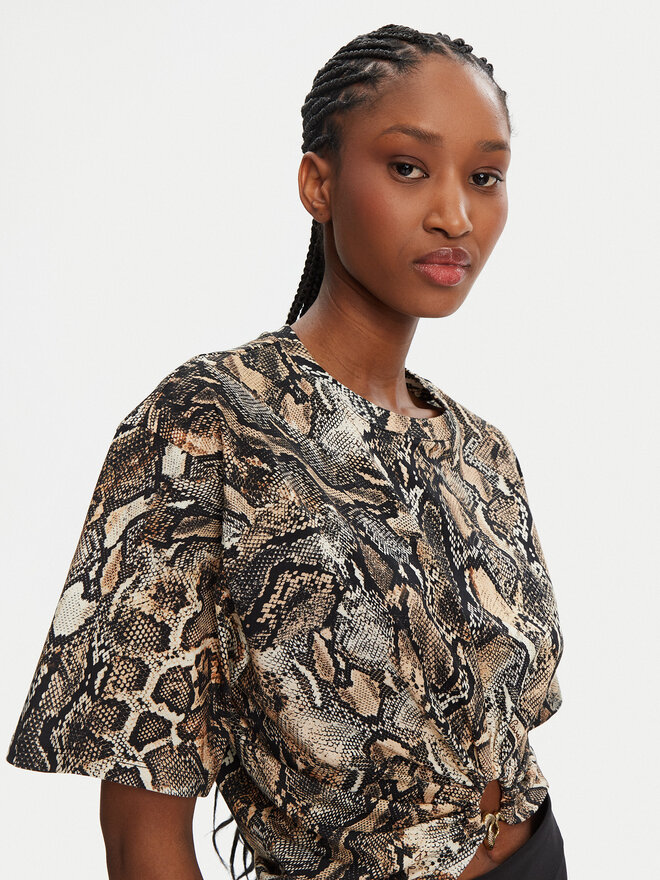 Just Cavalli Just Cavalli Póló 78PAHE01 Barna Regular Fit