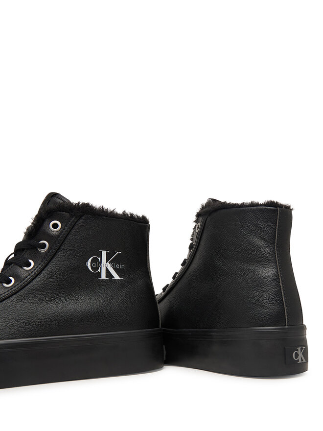 Calvin Klein Sneakers Calvin Klein Vulc Flatf Mid Laceup Lth Fur HW0HW03234 Schwarz
