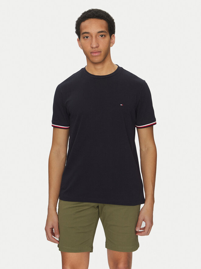 Tommy Hilfiger Tommy Hilfiger Majica Global Stripe MW0MW38630 Mornarsko modra Regular Fit