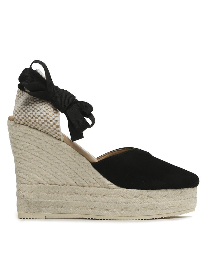 Manebi Еспадрили Manebi Heart-Shaped Wedge Espadrilles K 1.0 WH Черен