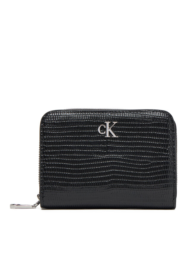 Calvin Klein Μικρό Πορτοφόλι Γυναικείο Calvin Klein Lizard Embossed Lthr Med Flap Zi LV04F1067G Μαύρο