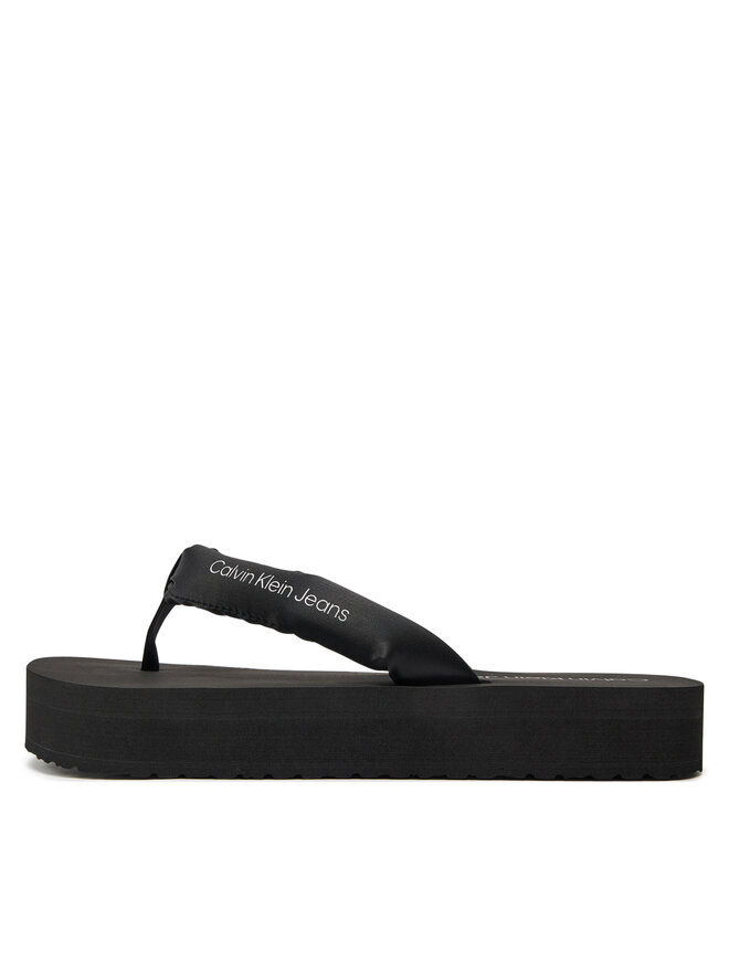 Calvin Klein Jeans Zehentrenner Calvin Klein Jeans Beach Sandal Flatform Padded Ny YW0YW01400 Schwarz