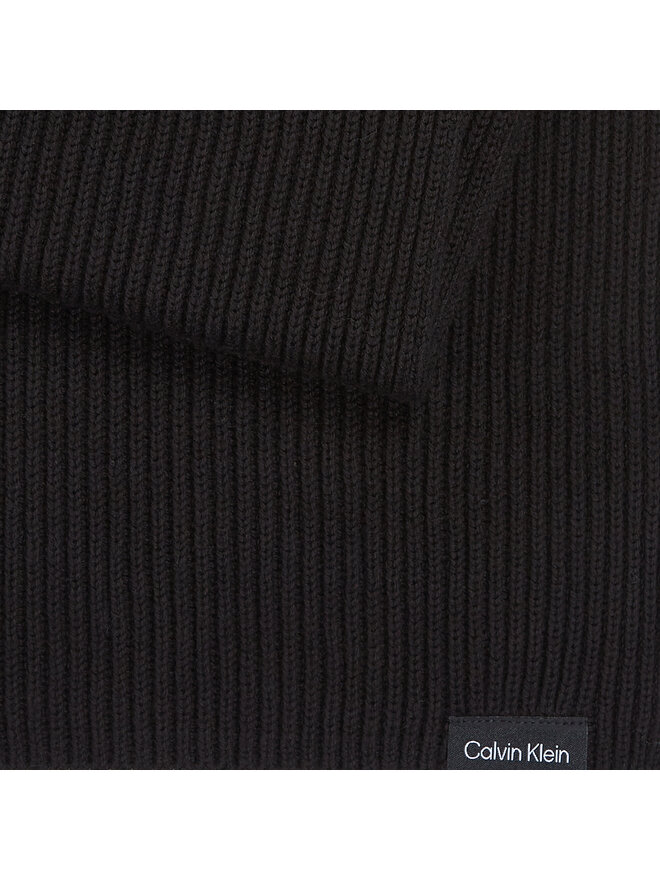 Calvin Klein Šal Calvin Klein Classic Cotton Rib Knit Scarf K50K510996 Črna
