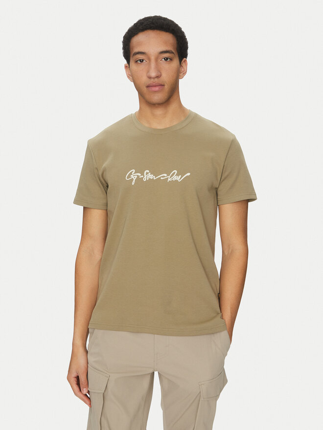 G-Star Raw G-Star Raw Marškinėliai G-Script D25150-C812 Žalia Regular Fit