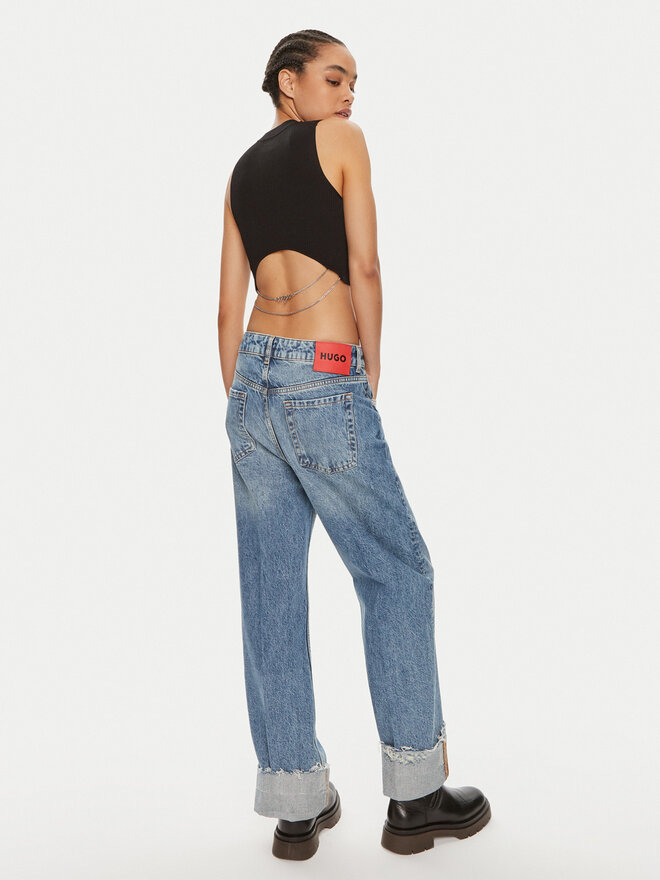 HUGO Hugo Τοπ Sepinn 50514314 Μαύρο Slim Fit