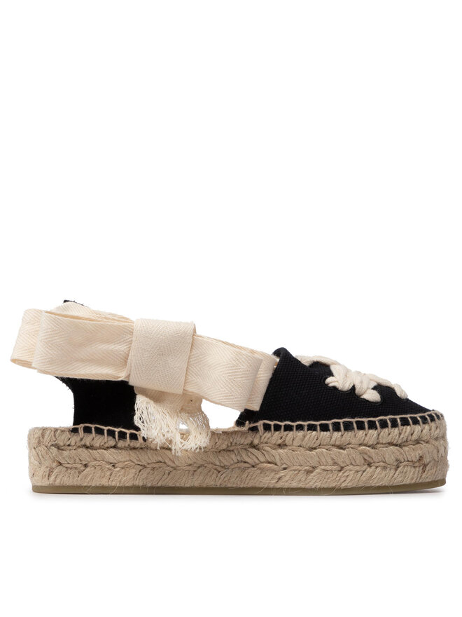 Tory Burch Еспадрили Tory Burch Woven Double Espadrille 140308 Черен