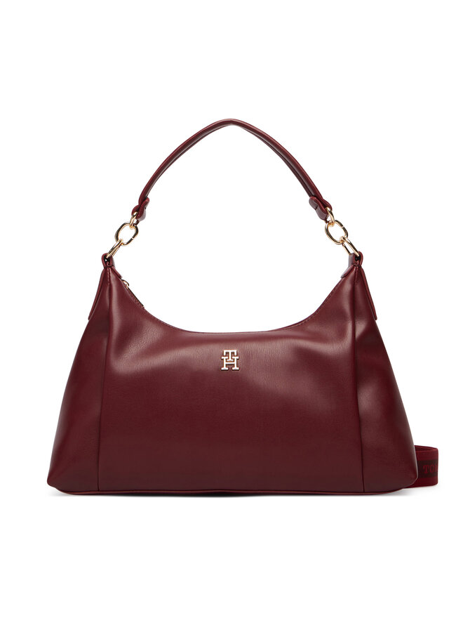 Tommy Hilfiger Handtasche Tommy Hilfiger Th Essential Shoulder Bag AW0AW18374 Dunkelrot