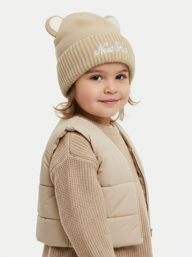 New Era Шапкa New Era Teddy Bear Ears Cuff Knit Beanie 60580793 Бежевий