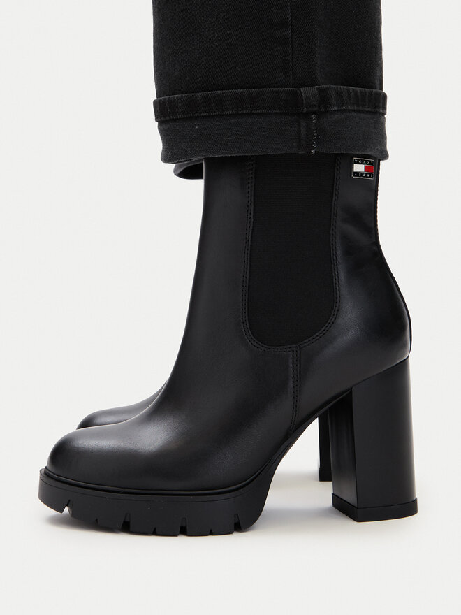 Tommy Jeans Stiefeletten Tommy Jeans Tjw Chelsea High Heel Boots EN0EN03112 Schwarz