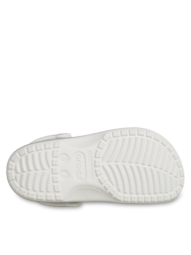 Crocs Pantoletten Crocs Classic Iridescent Glitter Clog 211005 Silberfarben