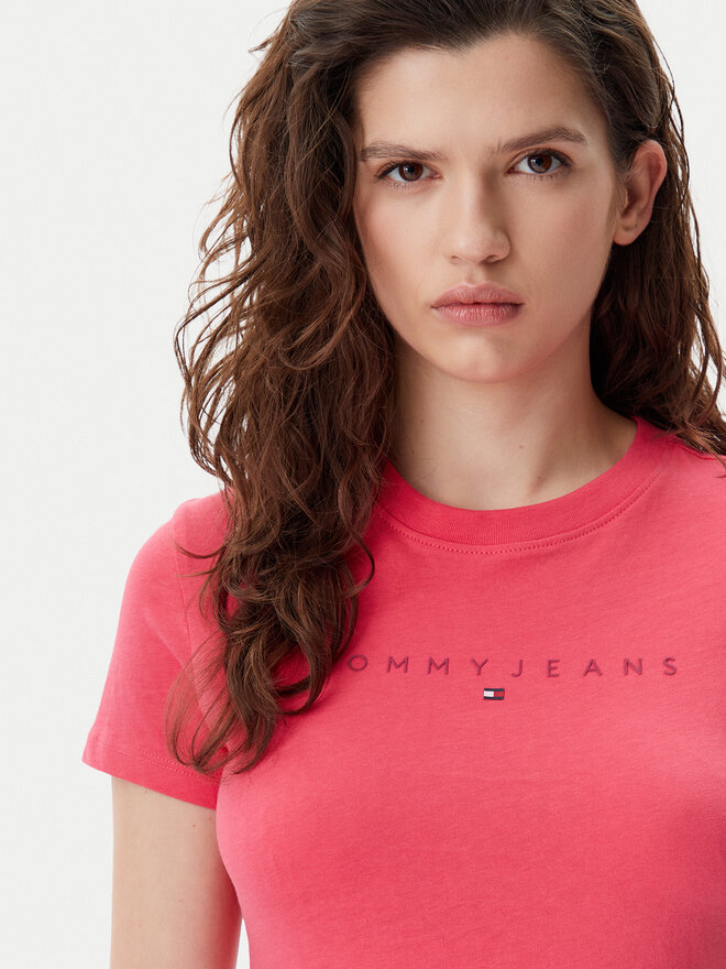 Tommy Jeans Tommy Jeans Póló Tonal Linear DW0DW20315 Rózsaszín Slim Fit