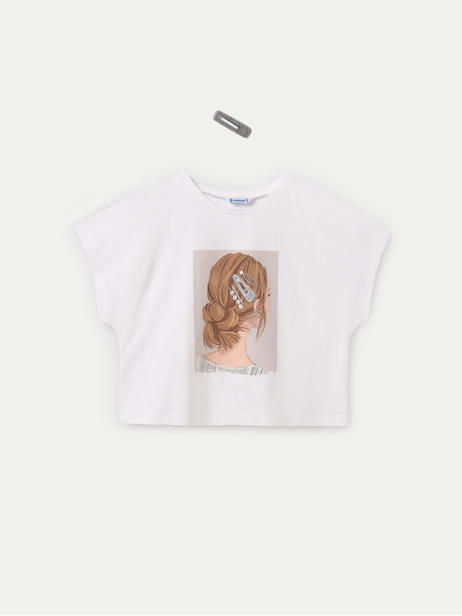 Mayoral Mayoral Camiseta 6021 Écru Relaxed Fit