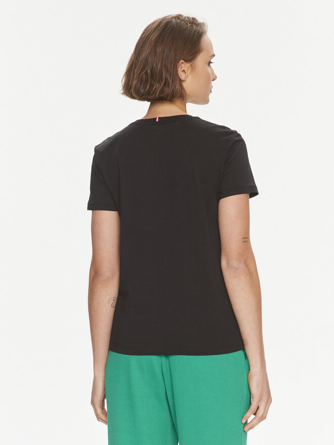 Tommy Hilfiger Tommy Hilfiger Camiseta Signature WW0WW41674 Negro Regular Fit
