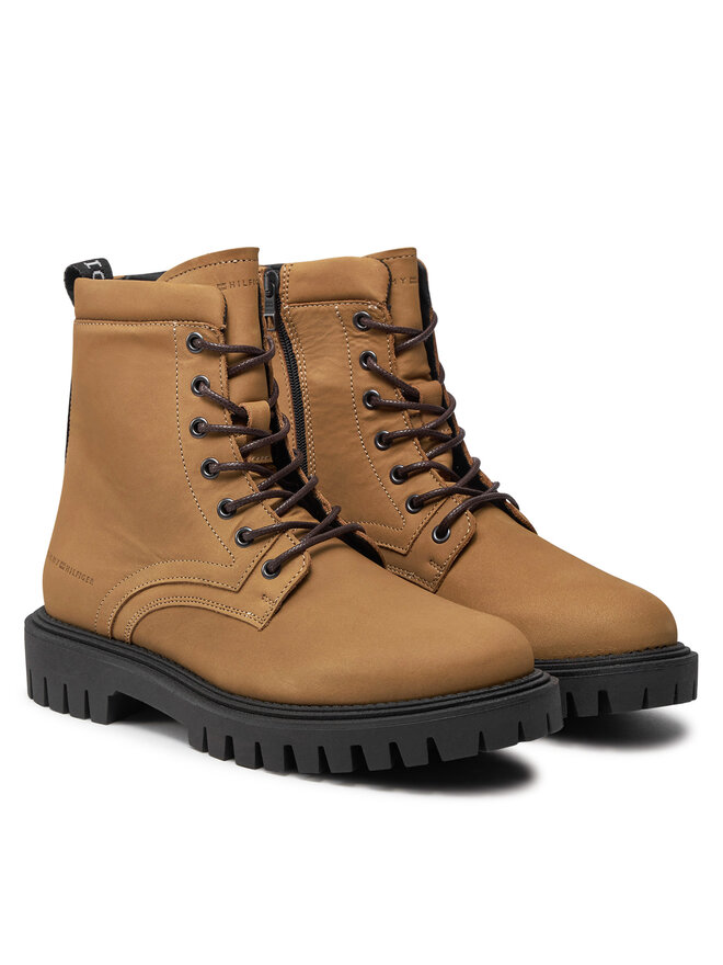 Tommy Hilfiger Turistická obuv Tommy Hilfiger Casual Hilfiger Chunk Z Nbk Boot FM0FM05149 Hnědá