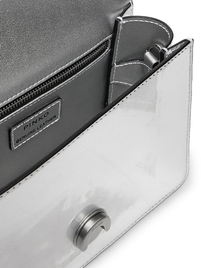 PINKO Kabelka PINKO Love One Top Handle Mini Light AI 24-25 PLTT 100071 A1JD Stříbrná