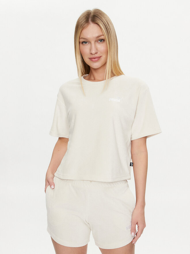 Puma Puma Camiseta Ess Elevated 677947 Écru Regular Fit