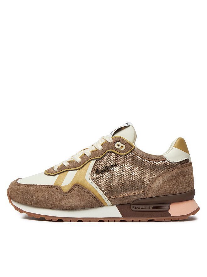 Pepe Jeans Sneakers Pepe Jeans Brit Sequins W PLS40009 Beige