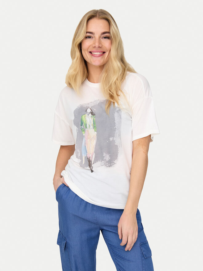 ONLY ONLY Camiseta Melina 15342876 Blanco Regular Fit