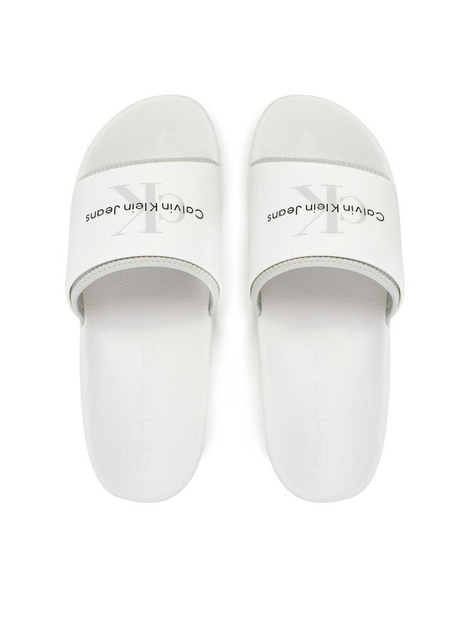 Calvin Klein Jeans Iešļūcenes Calvin Klein Jeans Slide Rubber Neoprene Monologo YM0YM00361 Balts