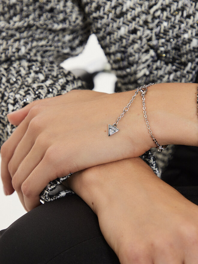 Guess Bransoletka Guess JUBB04 510JW Srebrny