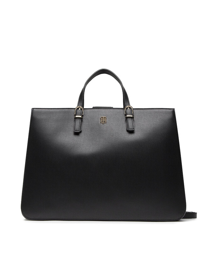 Tommy Hilfiger Handtasche Tommy Hilfiger Th Timeless Work Bag AW0AW13159 Schwarz