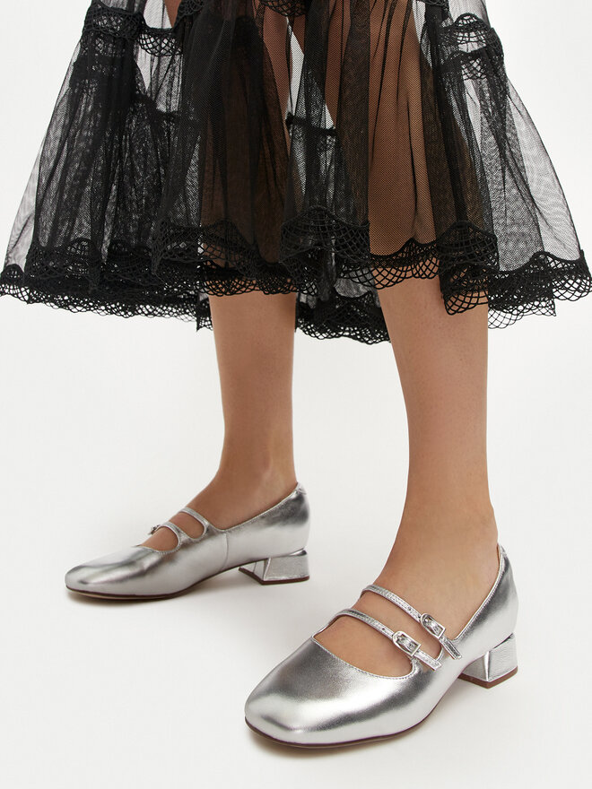 Clarks Ballerinas Clarks Daiss 30 Shine 26179900 Silberfarben