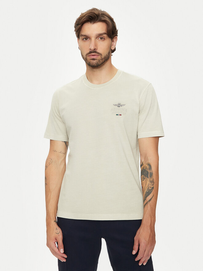 Aeronautica Militare Aeronautica Militare Camiseta 242TS2302J652 Beis Regular Fit