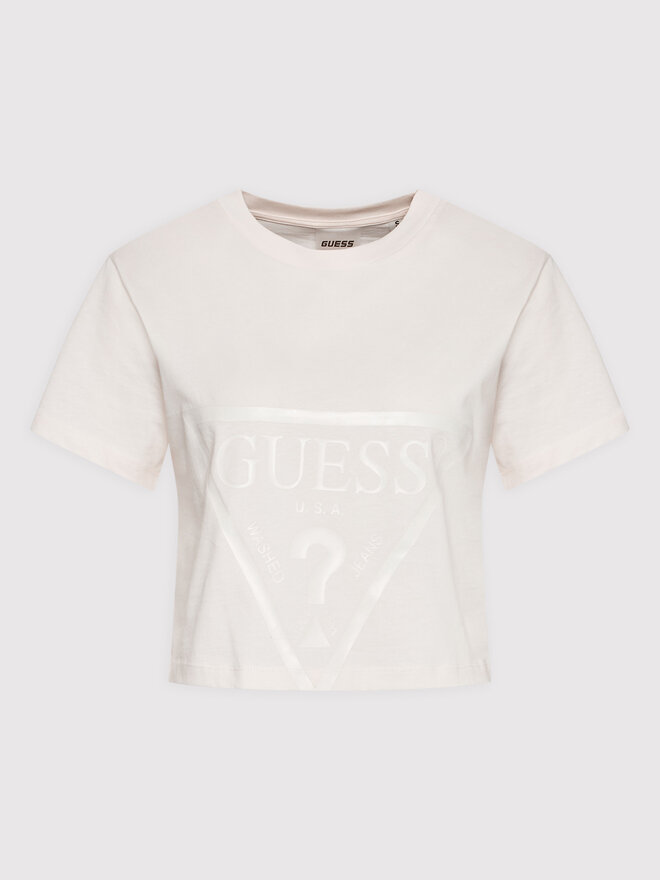 Guess Guess T-Shirt V2YI06 K8HM0 Μπεζ Regular Fit