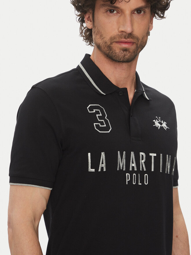 La Martina La Martina Поло Yeshayahu MAP320 PK001 Чорний Regular Fit