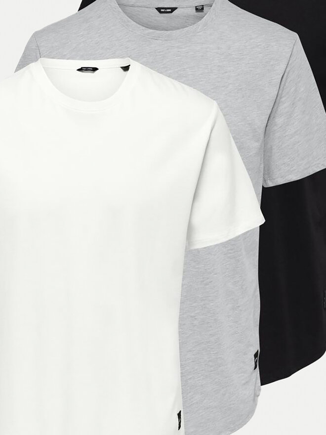 Only & Sons Only & Sons Set od 3 majice Matt 22013782 Šarena Regular Fit