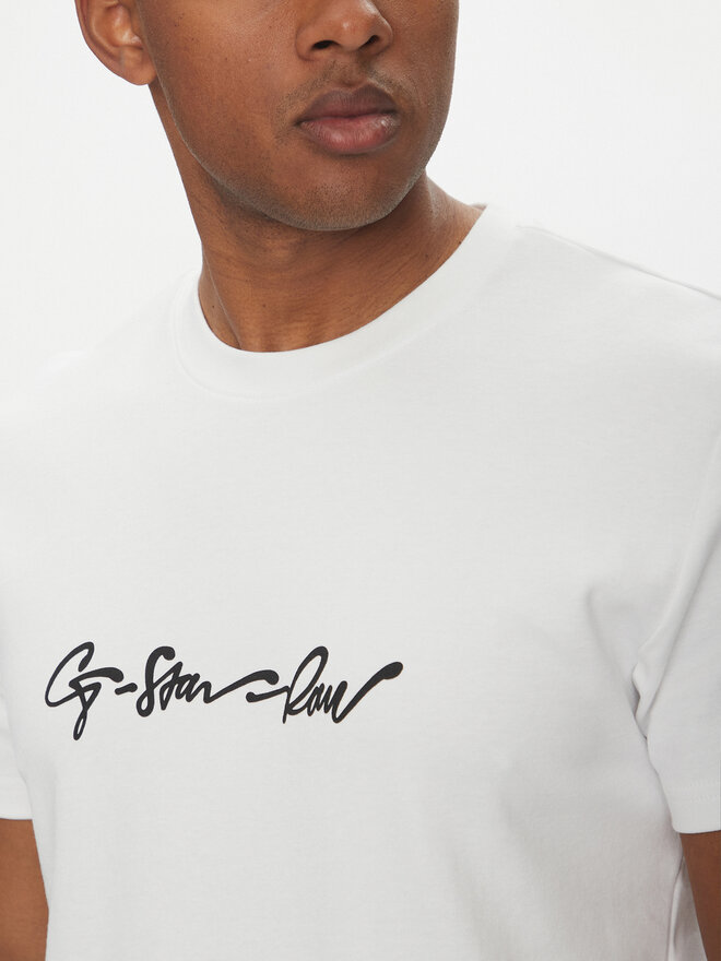 G-Star Raw G-Star Raw Marškinėliai G-Script D25150-C812 Balta Regular Fit