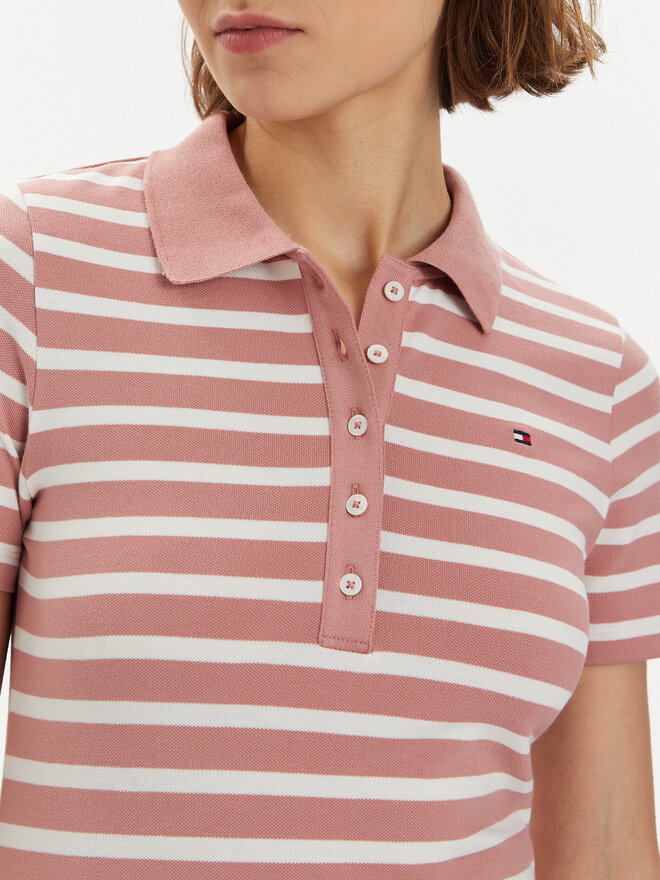 Tommy Hilfiger Tommy Hilfiger Pólóing 1985 WW0WW39530 Rózsaszín Slim Fit