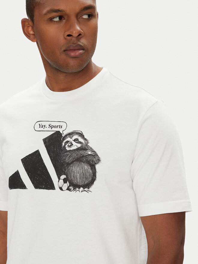 adidas adidas T-Shirt Yay Sports Graphic JL9256 Weiß Regular Fit