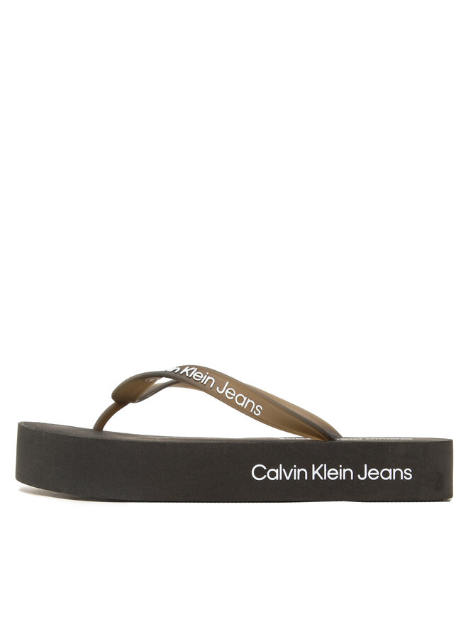 Calvin Klein Jeans Žabky Calvin Klein Jeans Beach Sandal Flatform Logo YW0YW01092 Černá