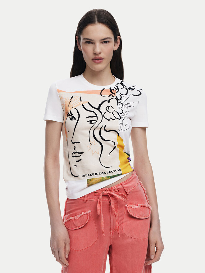 Desigual Desigual Marškinėliai Collection 25SWTKAC Balta Regular Fit