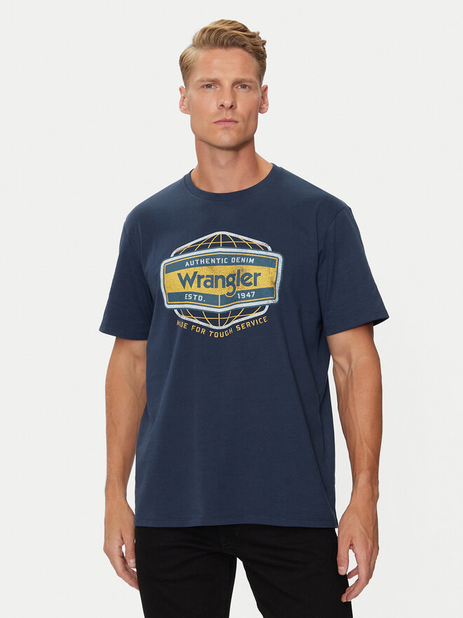 Wrangler Wrangler Футболка Americana 112357448 Голубий Regular Fit