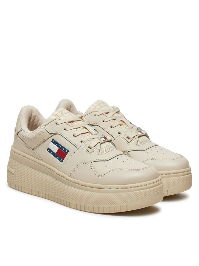 Tommy Jeans Сникърси Tommy Jeans Retro Basket EN0EN02506 Бежов