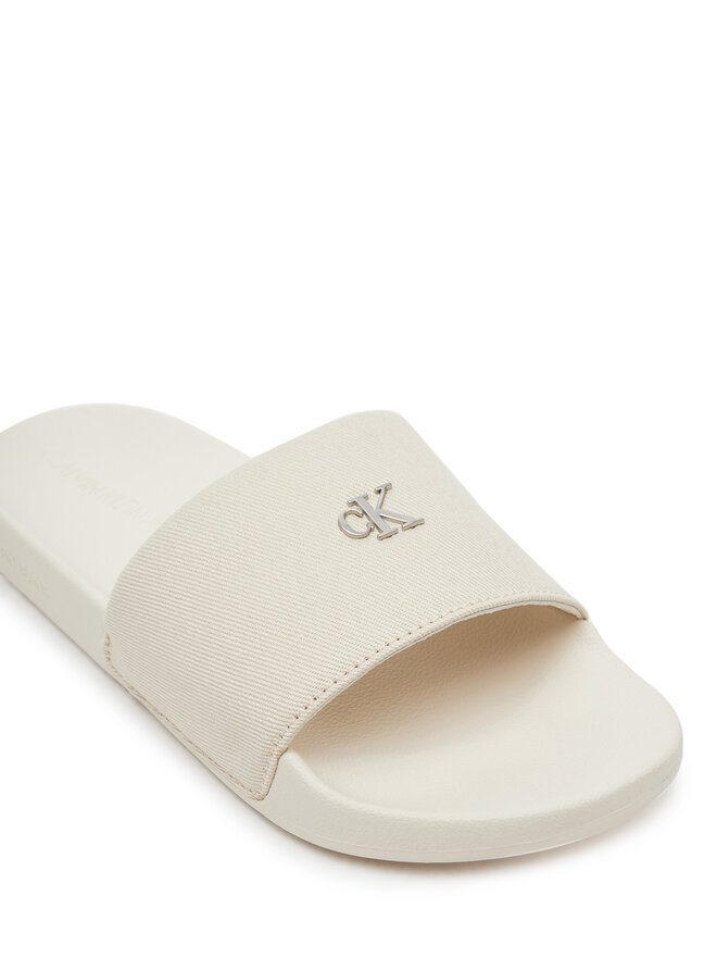 Calvin Klein Jeans Pantoletten Calvin Klein Jeans Slide Monogram Hardware YW0YW01713 Écru