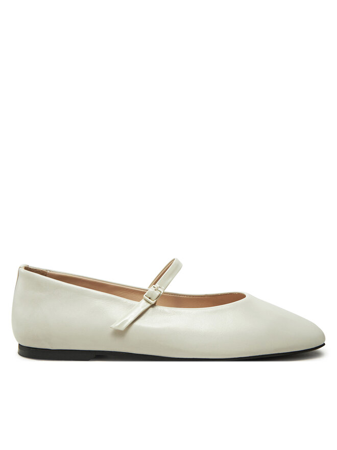 Calvin Klein Balerinke Calvin Klein Mary Jane Ballerina - Lth HW0HW02307 Écru