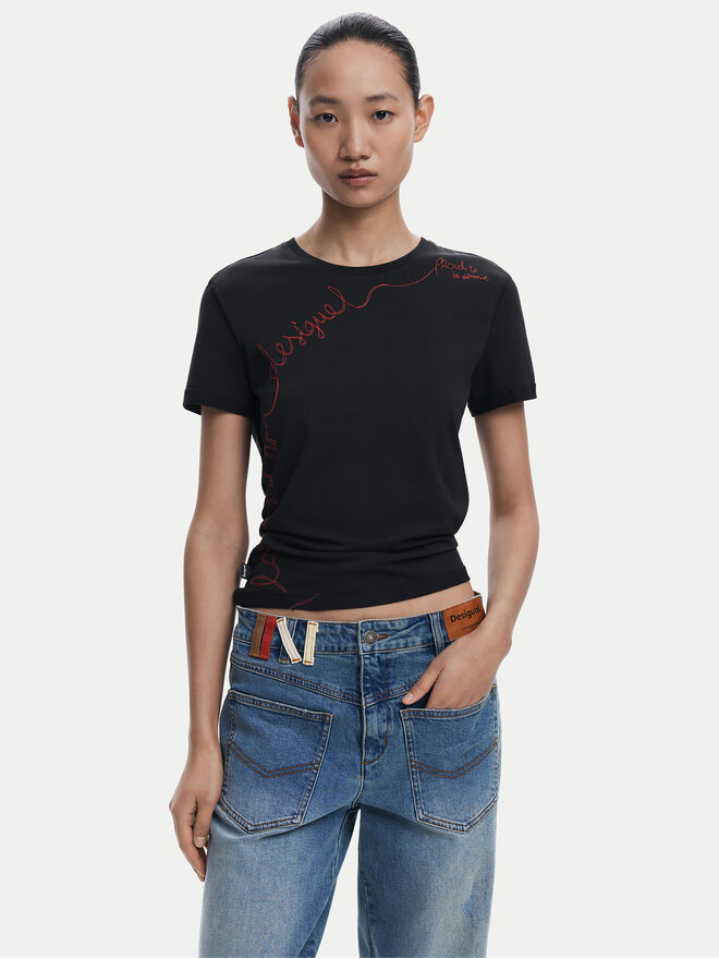 Desigual Desigual Camiseta Charly 25WWTK08 Negro Regular Fit