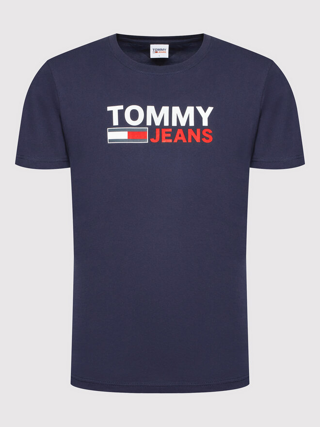 Tommy Jeans Tommy Jeans Póló Corp Logo DM0DM15379 Sötétkék Regular Fit