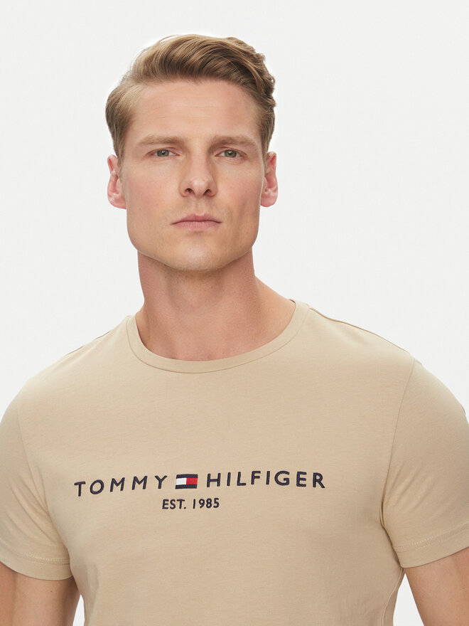 Tommy Hilfiger Tommy Hilfiger Marškinėliai Logo MW0MW11797 Smėlio Regular Fit