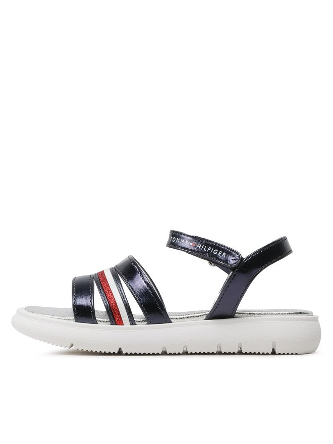 Tommy Hilfiger Sandály Tommy Hilfiger Stripes Velcro T4A2-32771-1372 M Tmavomodrá