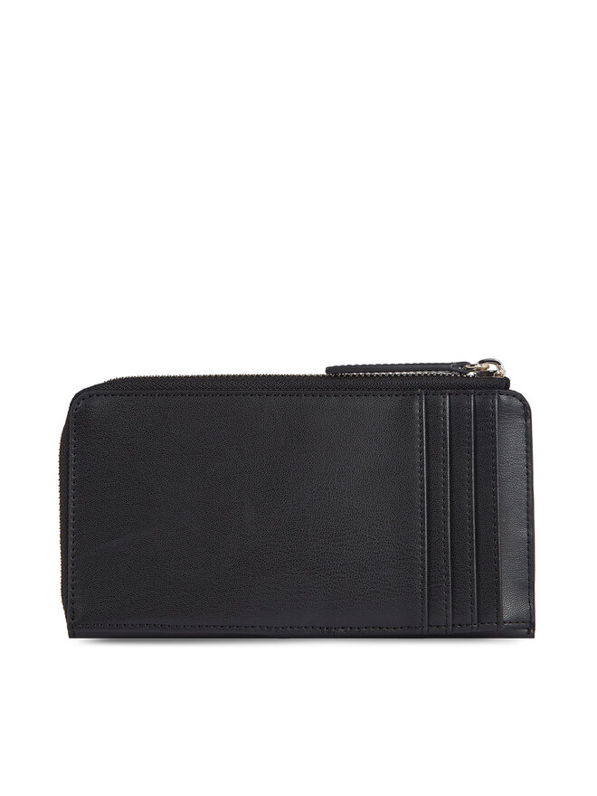 Tommy Hilfiger Cartera grande para mujer Tommy Hilfiger Th Feminine Large Slim Wallet AW0AW14890 Negro