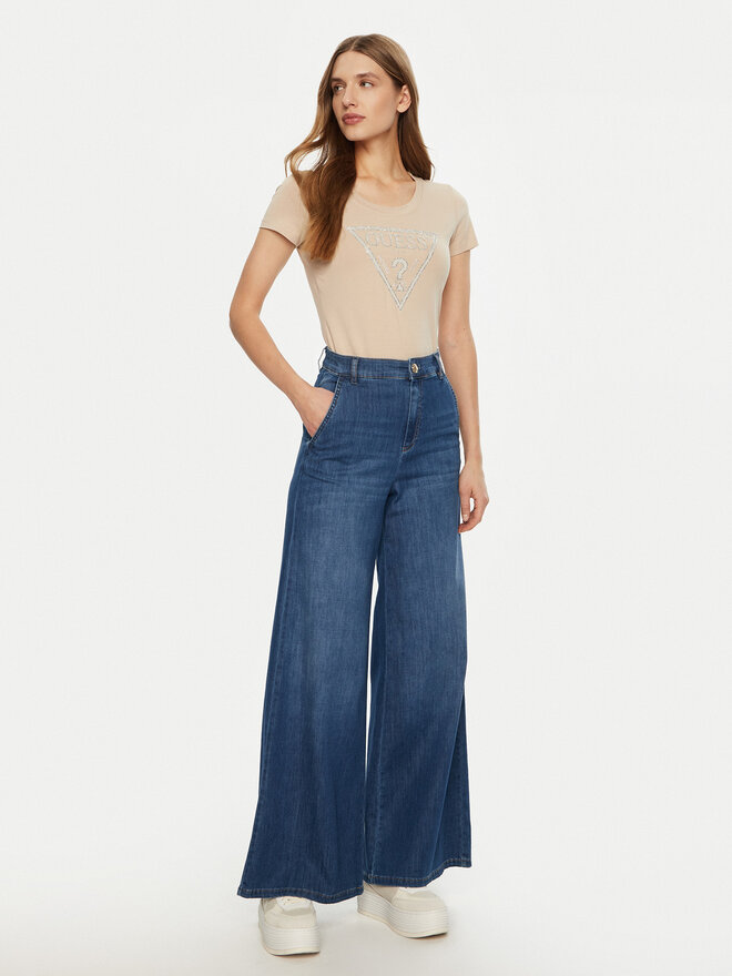 Guess Guess Marškinėliai W5RI11 J1314 Smėlio Regular Fit